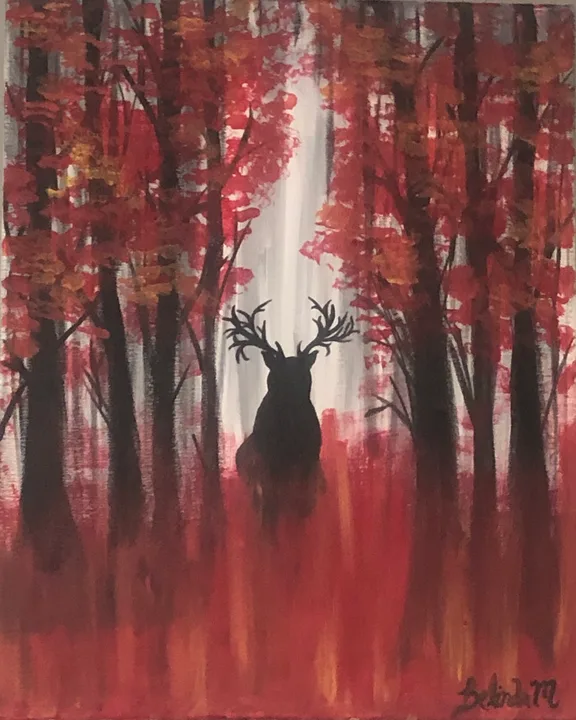 Autumn woods painting from the emorbe collection